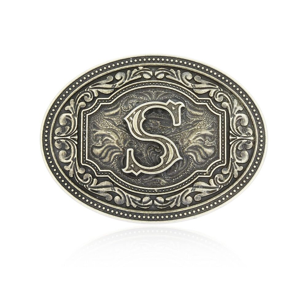 7595 Western Belt Buckle, Initial Letters ABCDEFG to Z Cowboy Rodeo Large